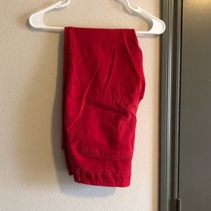 Red straight leg/ankle pixie pants